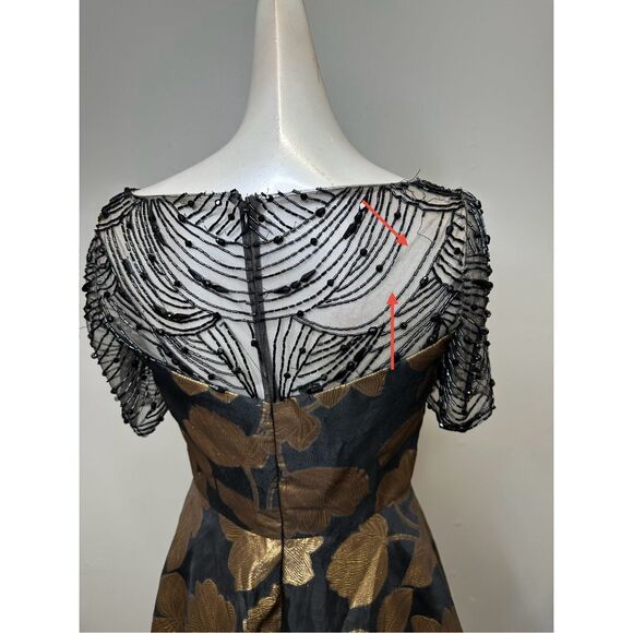 Theia Sonya Metallic Floral A-Line Dress US 2 $745 - Picture 13 of 16